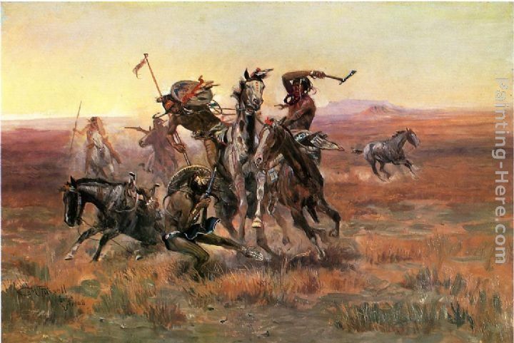 Charles Marion Russell When Blackfeet and Sioux Meet